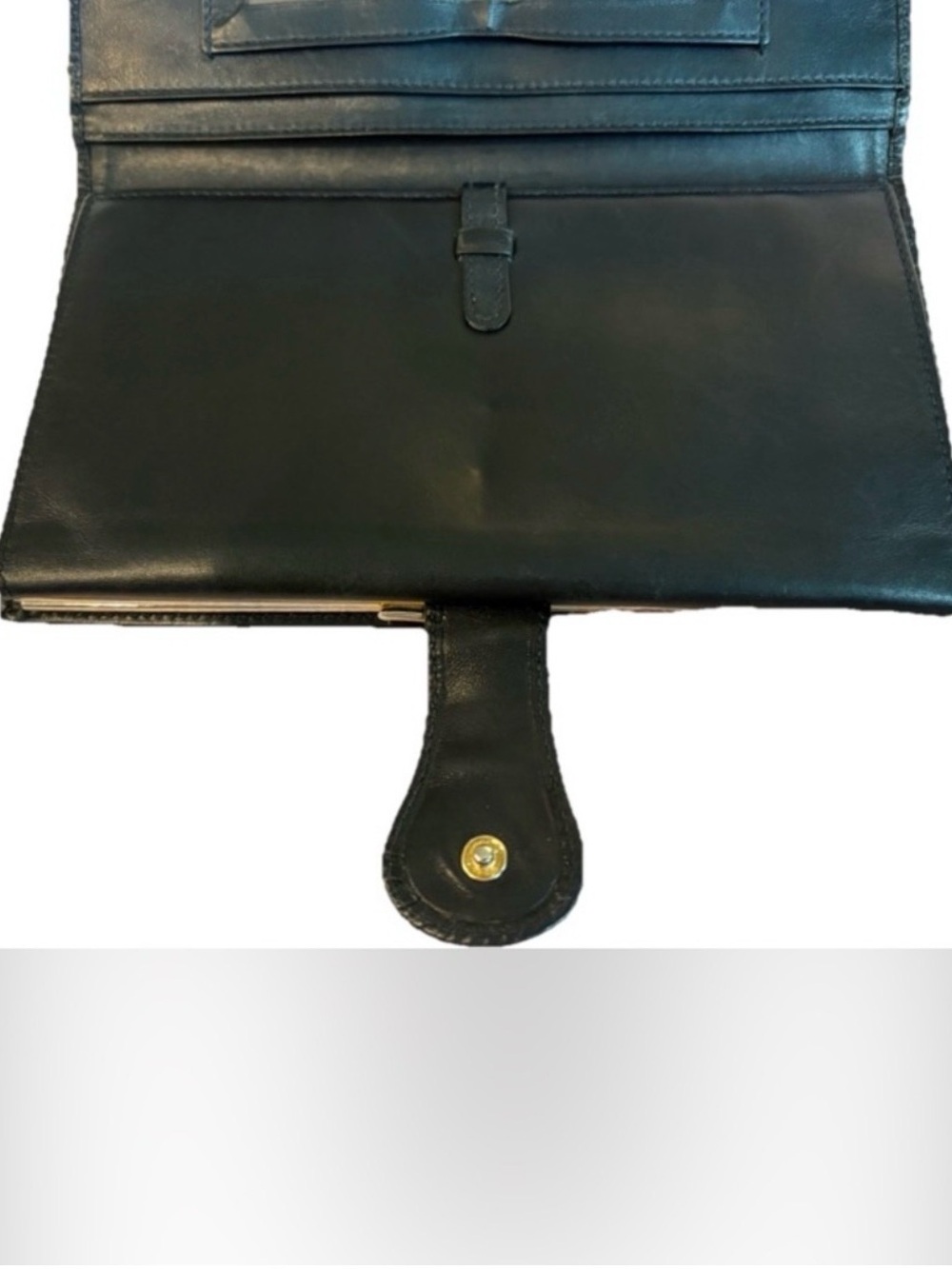 '80s Vintage Gucci Navy GG Long Monogram Clutch-Wallet - Picture 12 of 14